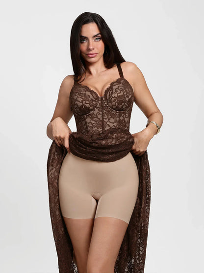 Shapewear Lace Corset A-Line Maxi Dress