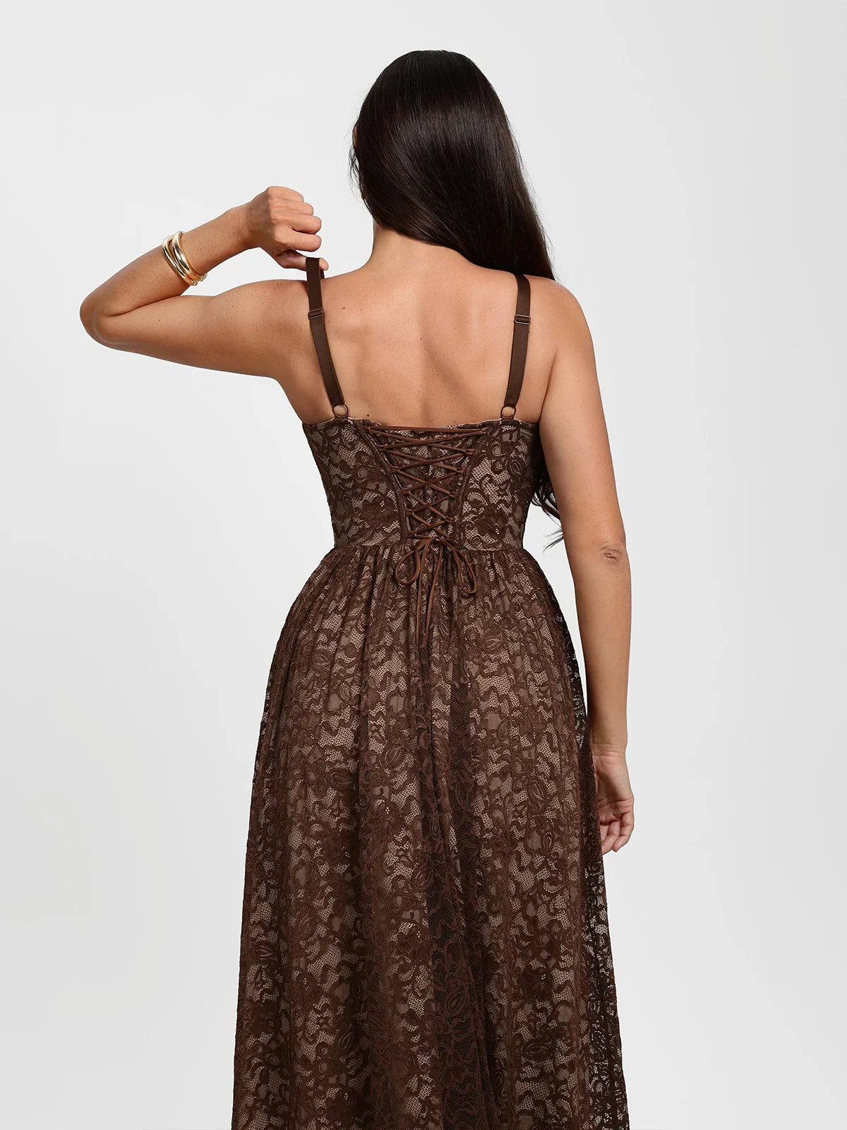 Shapewear Lace Corset A-Line Maxi Dress