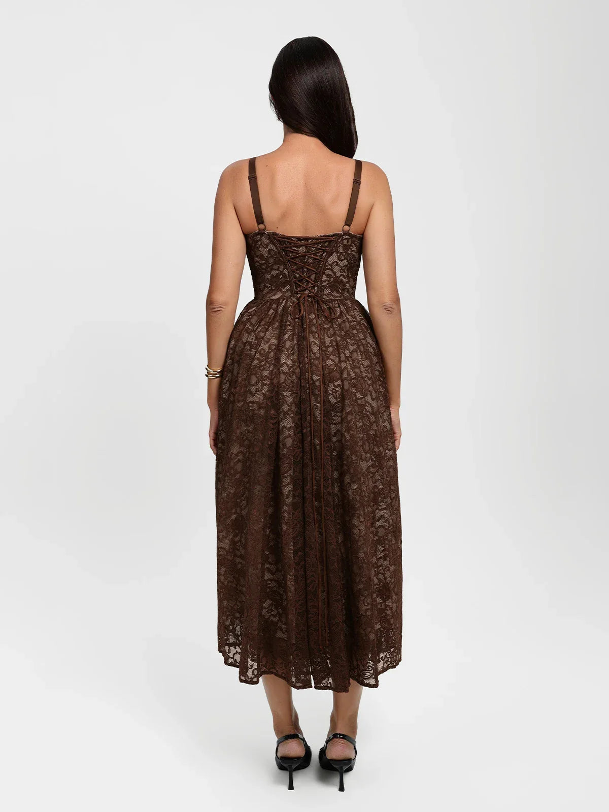 Shapewear Lace Corset A-Line Maxi Dress