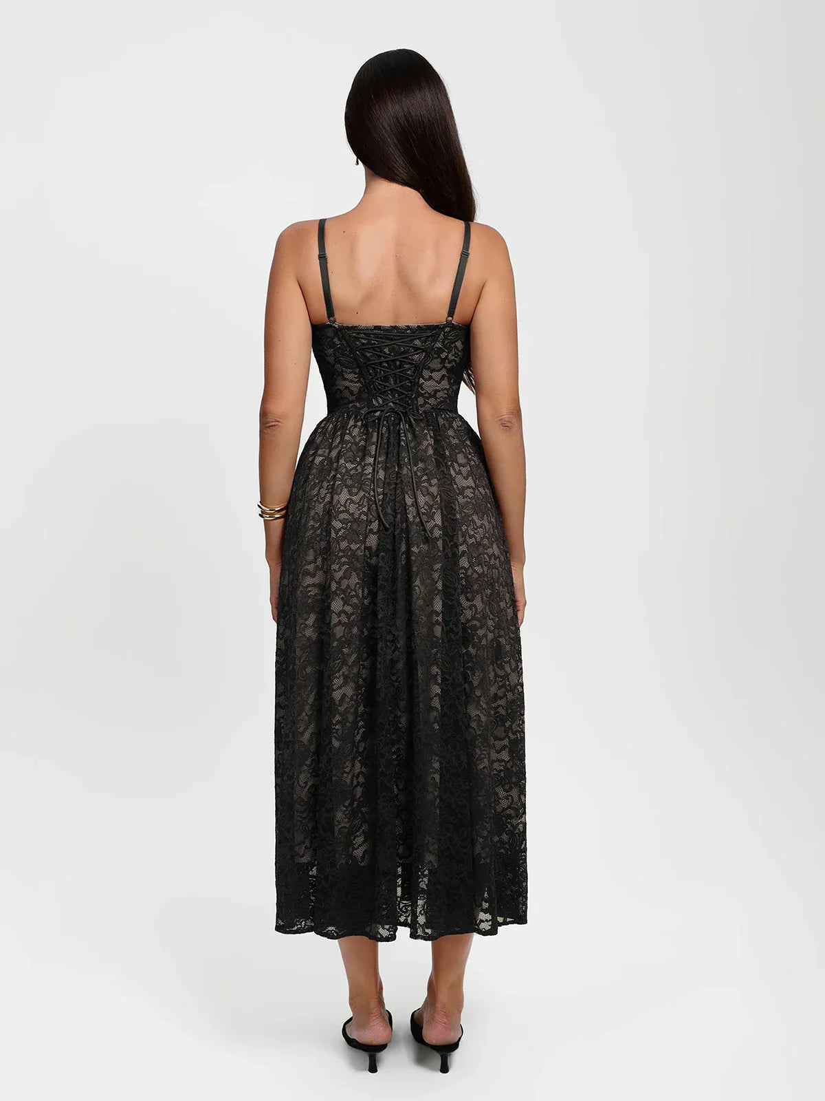 Shapewear Lace Corset A-Line Maxi Dress