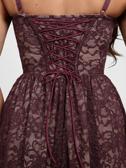 Shapewear Lace Corset A-Line Maxi Dress