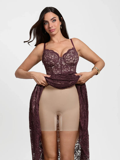 Shapewear Lace Corset A-Line Maxi Dress