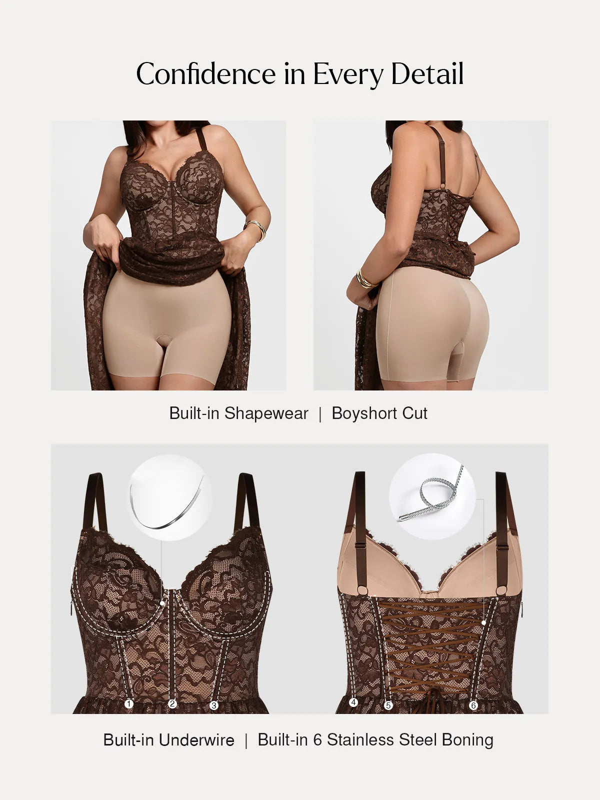 Shapewear Lace Corset A-Line Maxi Dress