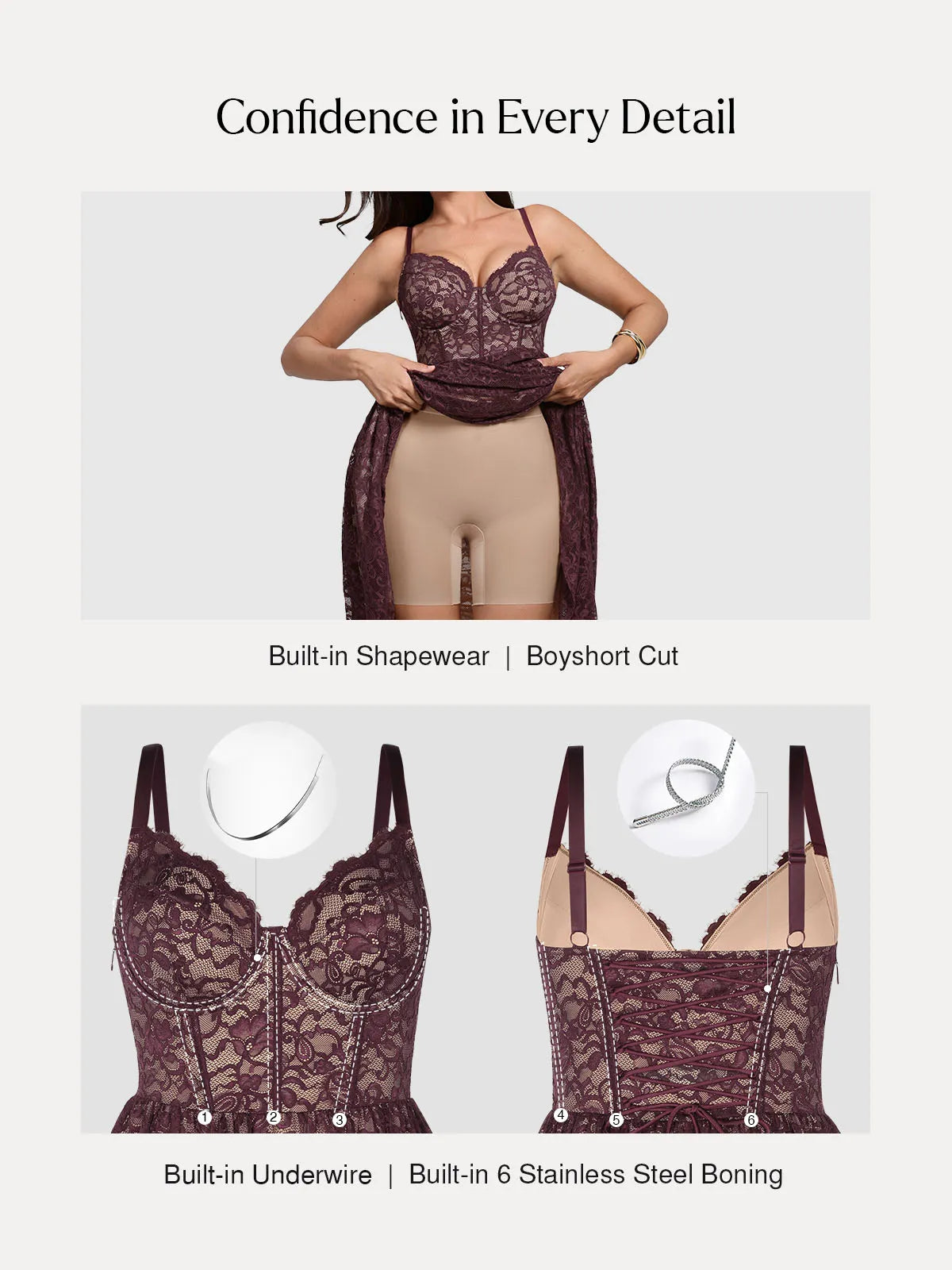 Shapewear Lace Corset A-Line Maxi Dress