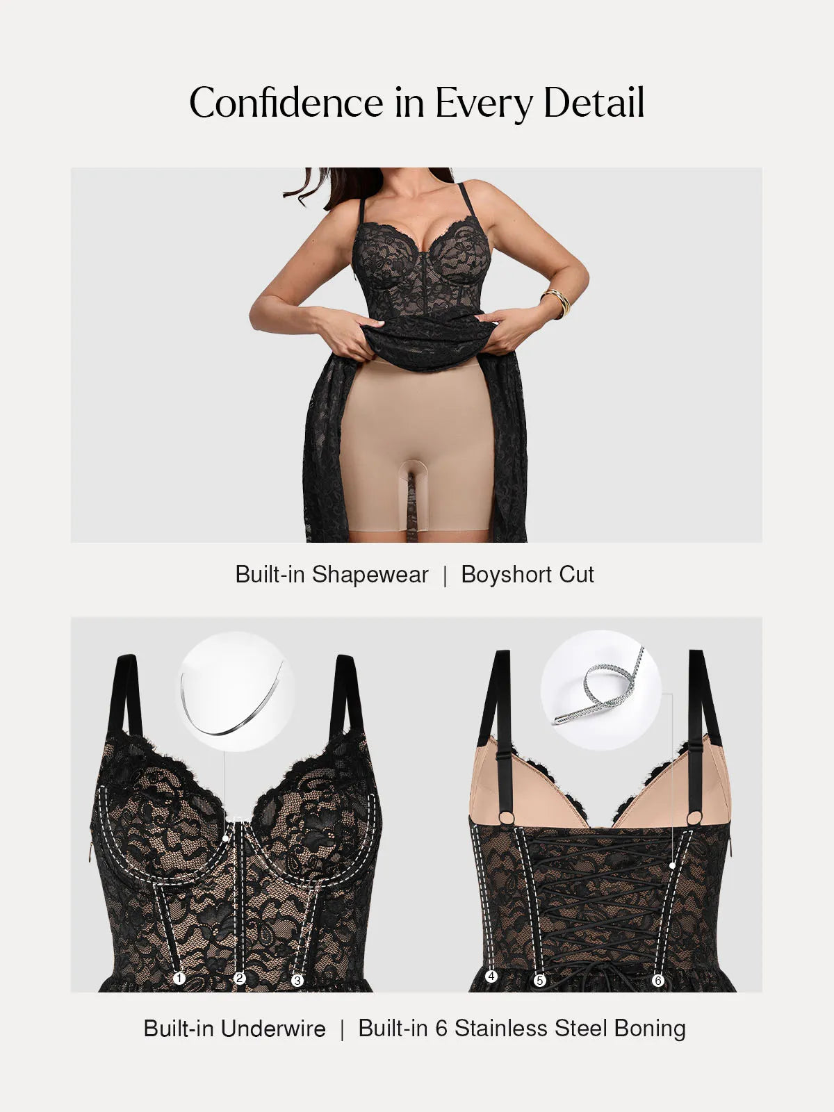 Shapewear Lace Corset A-Line Maxi Dress