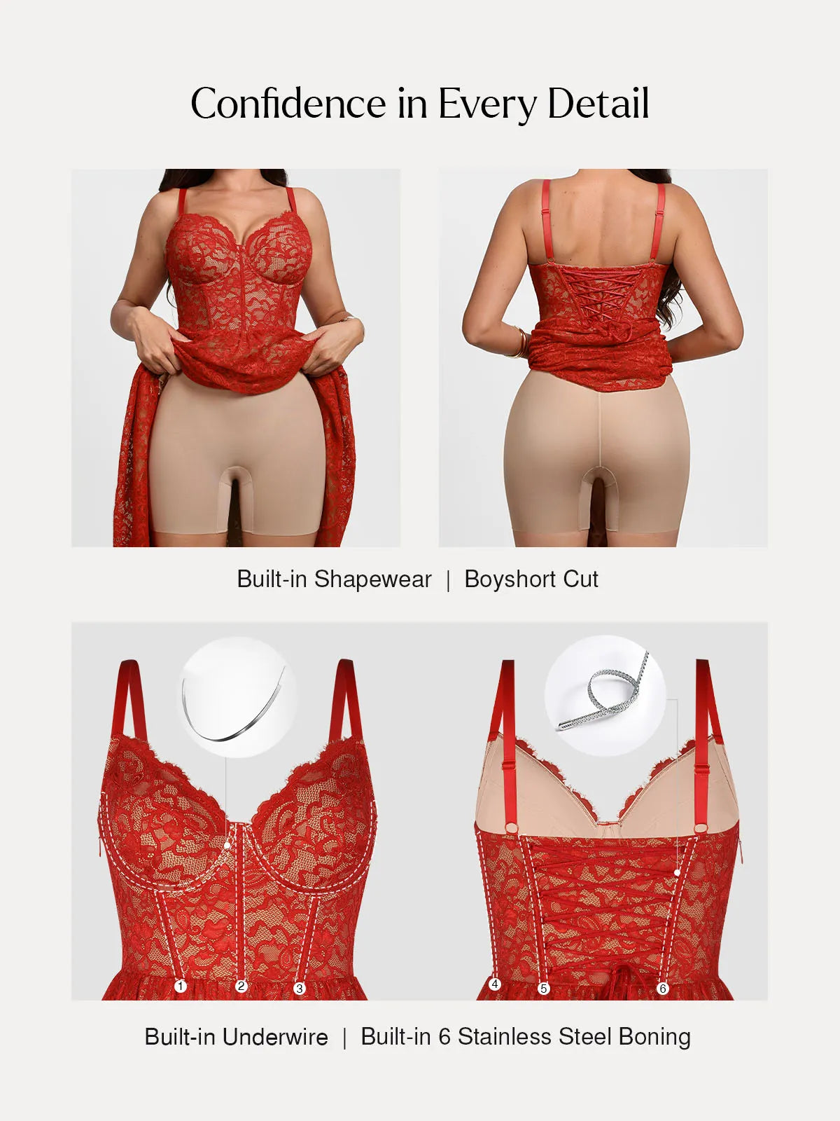 Shapewear Lace Corset A-Line Maxi Dress