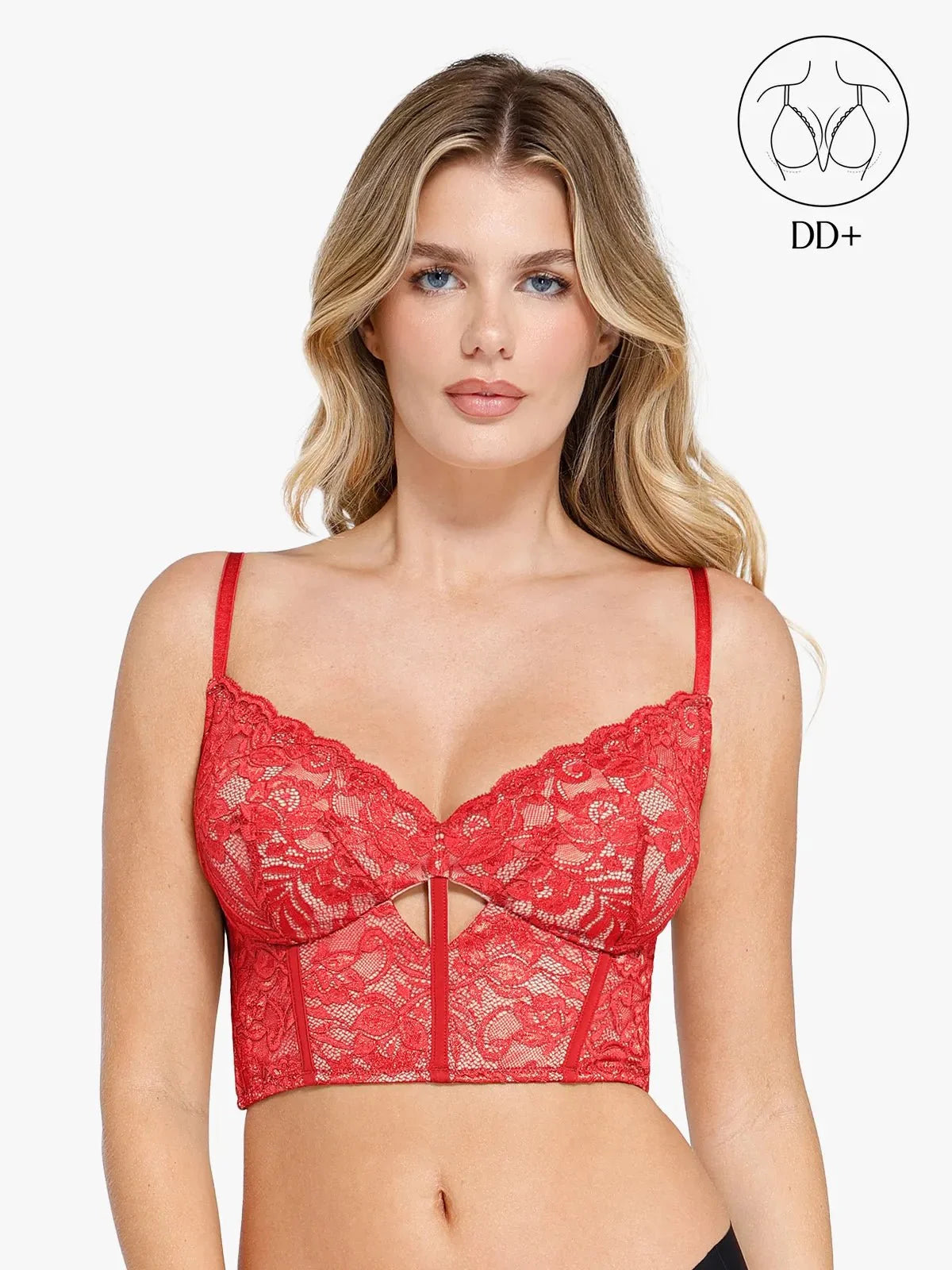 Full Coverage Longline Underwire Shaping Lace Bralette