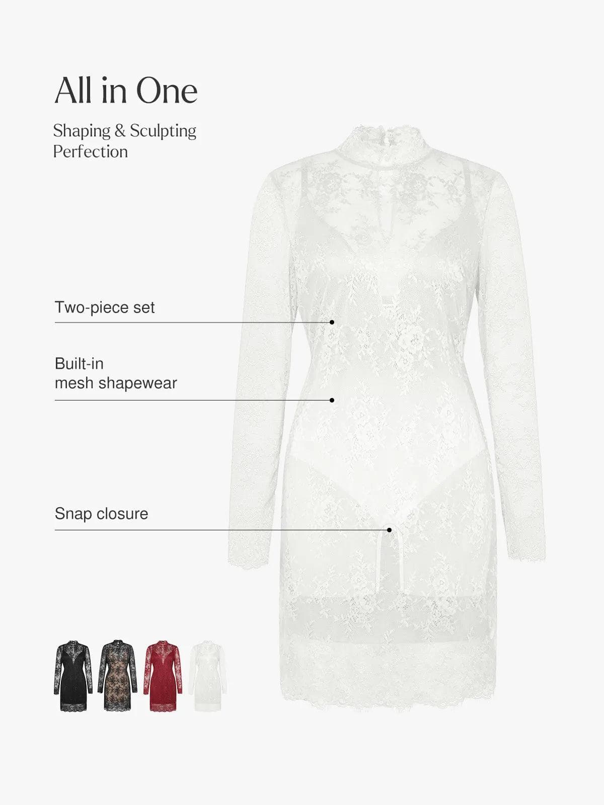 Shapewear Lace Fantasy Mini & Maxi Sculpting Dress Set