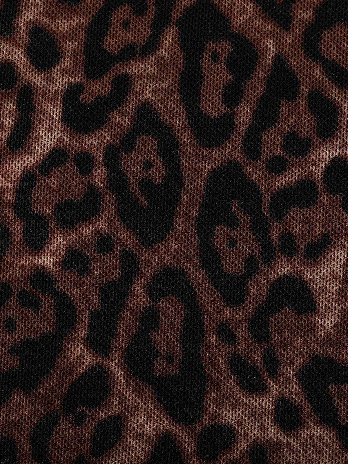 Shapewear Leopard Ruched Cowl Neck Sculpting Maxi Dress