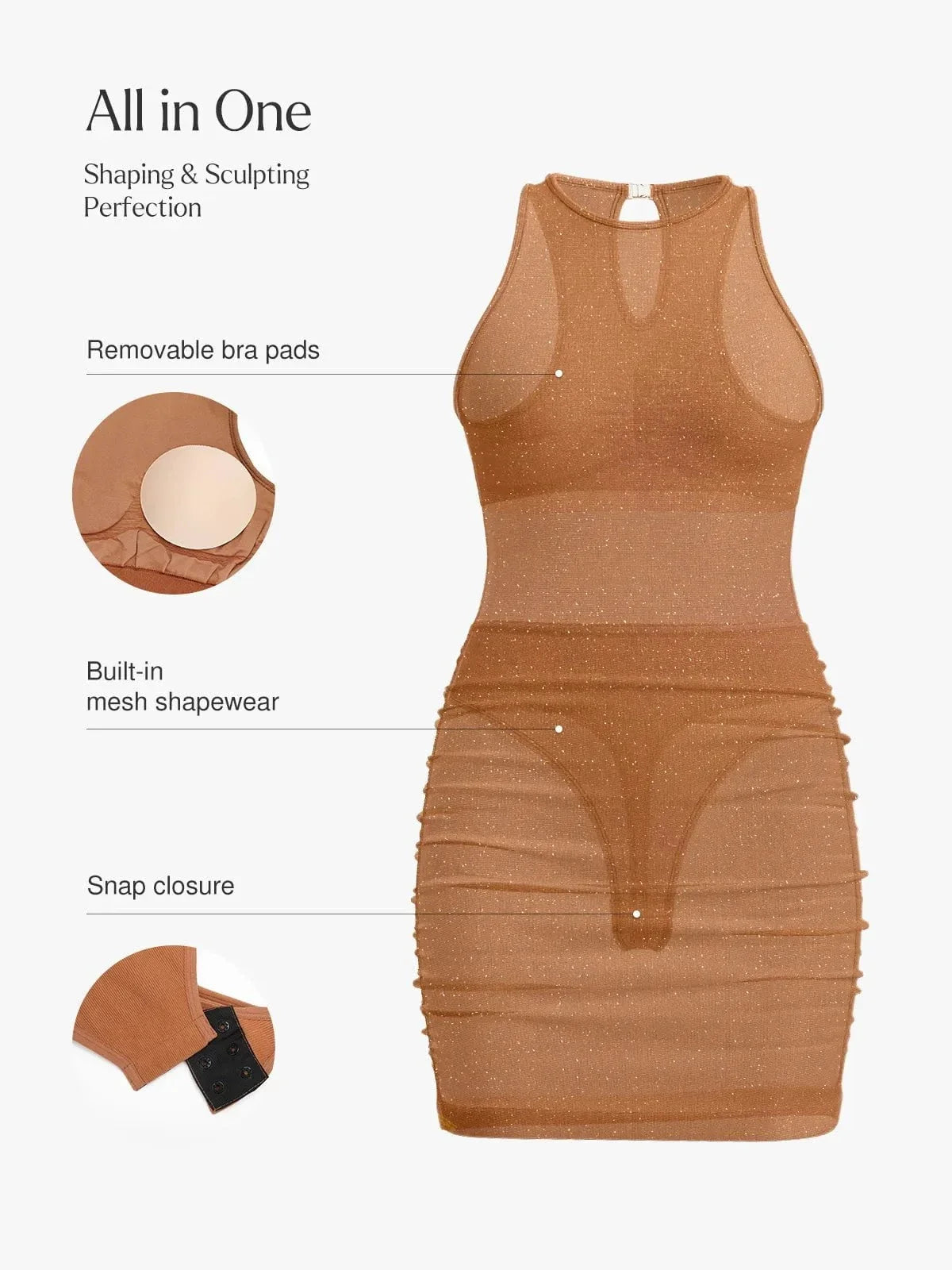 Shapewear Metallic Sculpting Dress