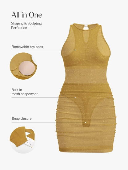 Shapewear Metallic Sculpting Dress