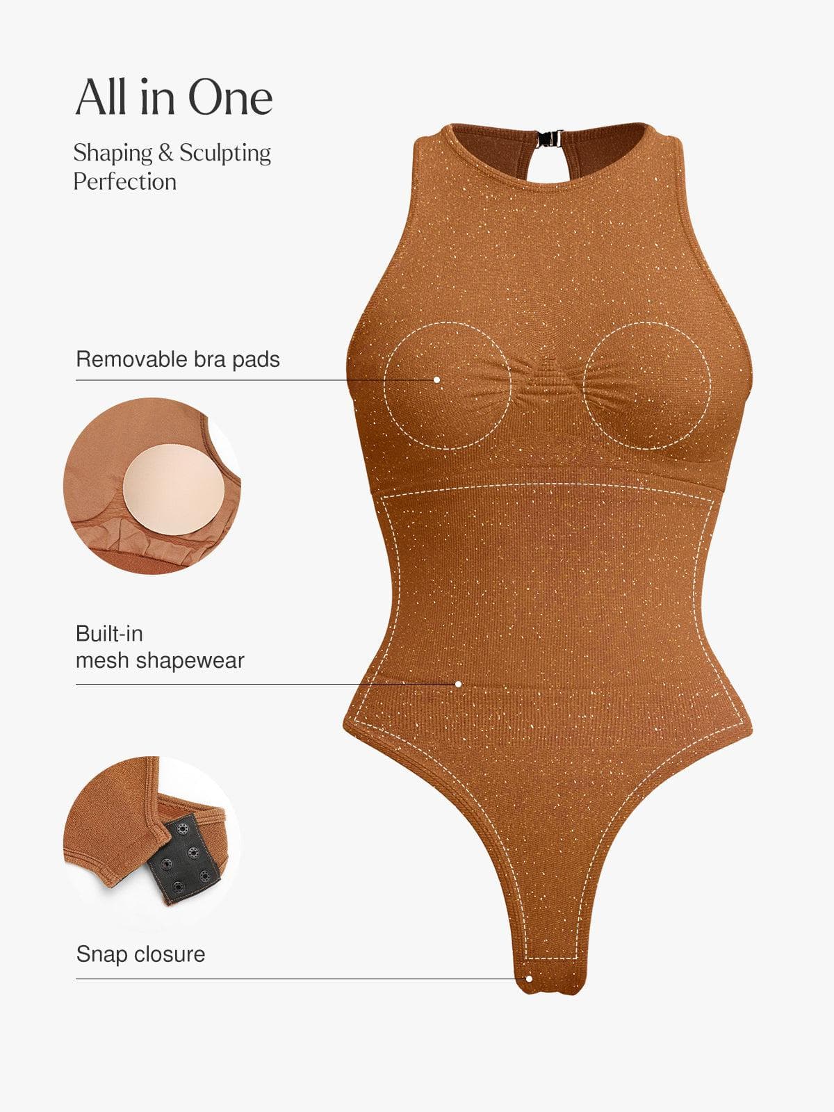 Shapewear Seamless Metallic Tummy-Control Bodysuit