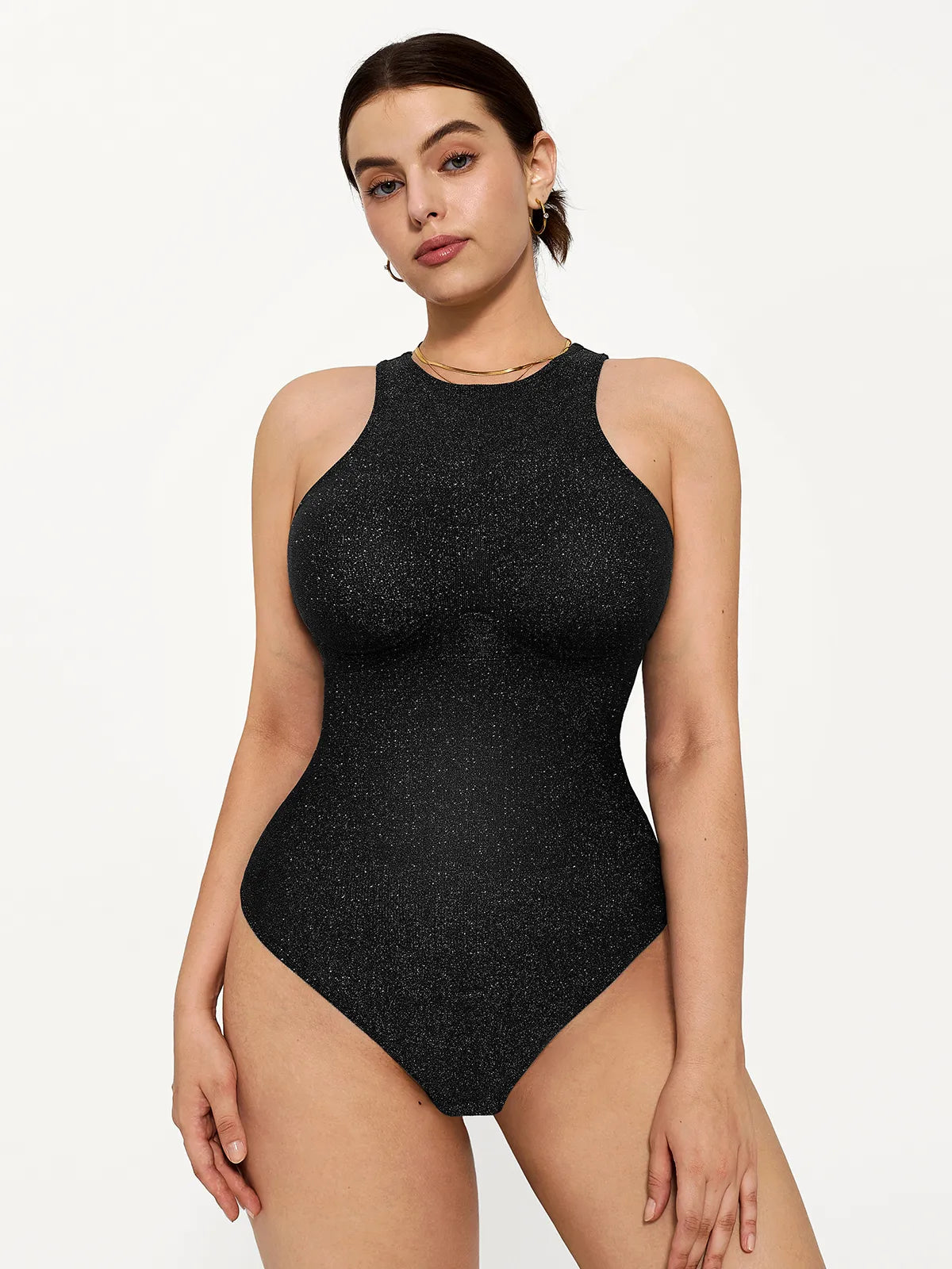 Shapewear Seamless Metallic Tummy-Control Bodysuit