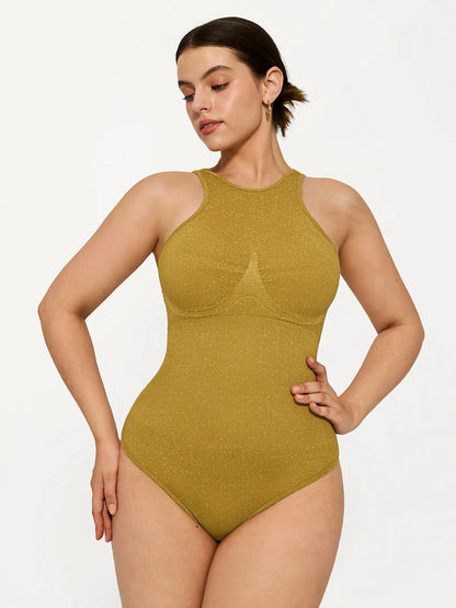 Shapewear Seamless Metallic Tummy-Control Bodysuit