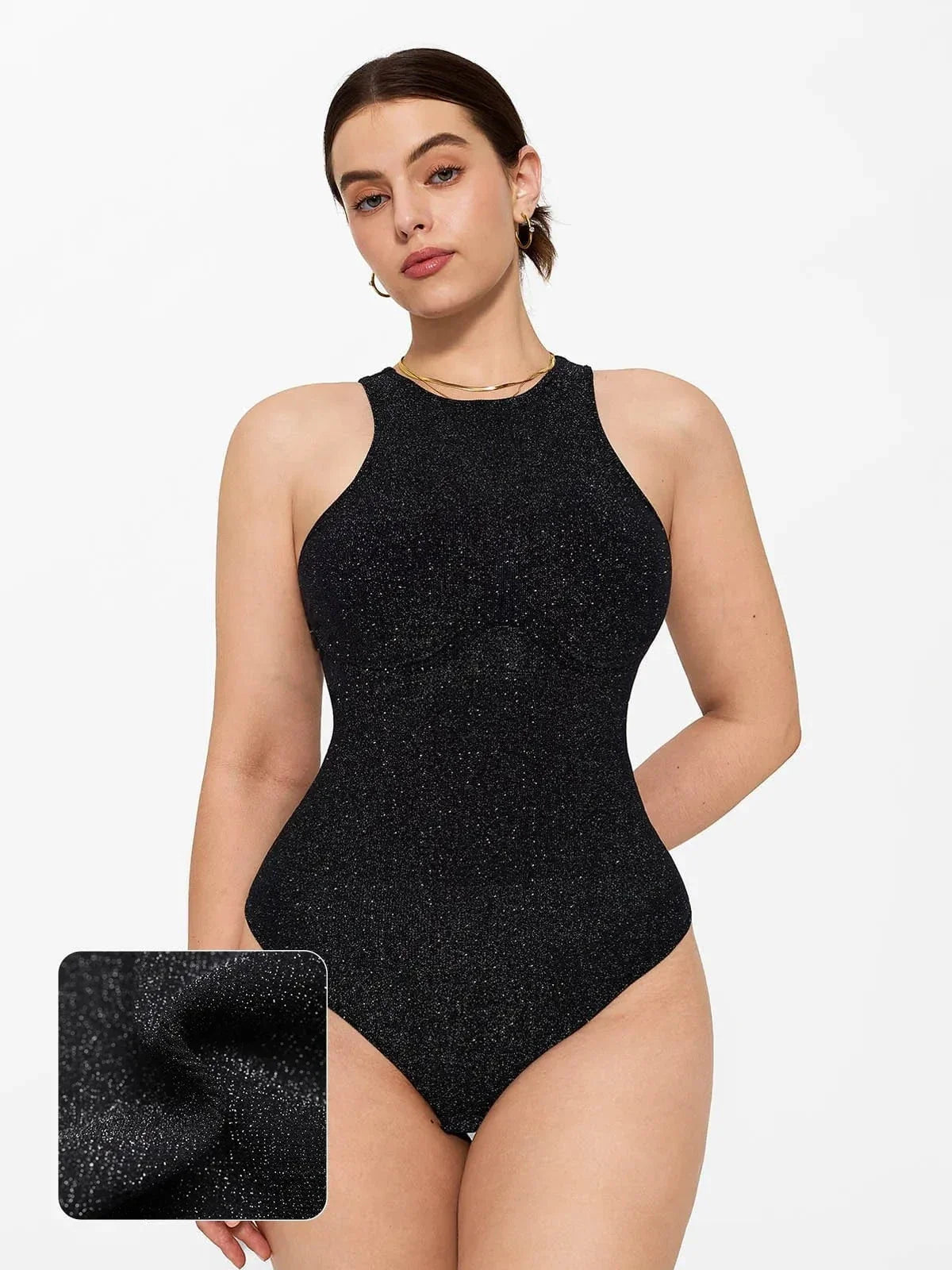 Shapewear Metallic Seamless Tummy-Control Bodysuit