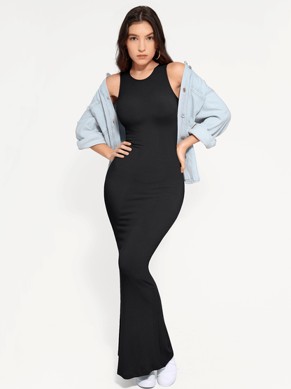 Shapewear Crew Neck Modal Sleeveless Slimming Maxi Dress