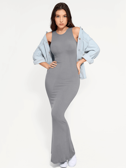 Shapewear Crew Neck Modal Sleeveless Slimming Maxi Dress