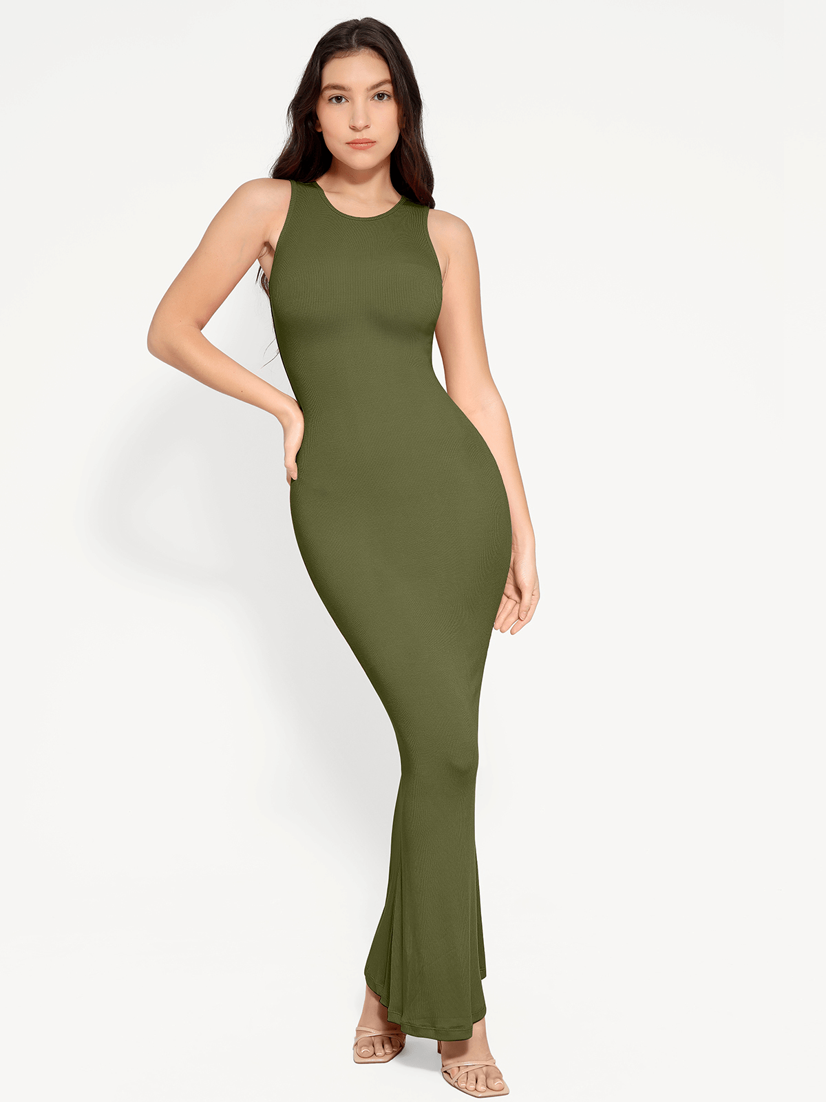Shapewear Crew Neck Modal Sleeveless Slimming Maxi Dress