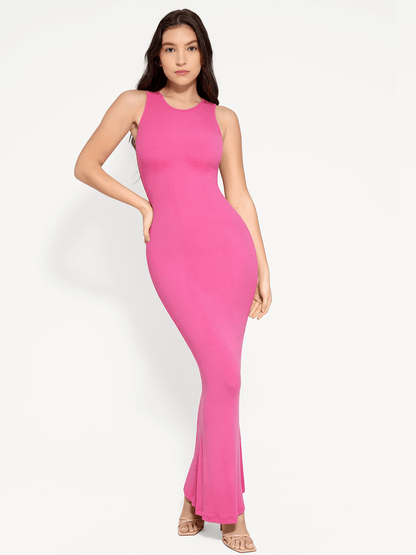 Shapewear Crew Neck Modal Sleeveless Slimming Maxi Dress