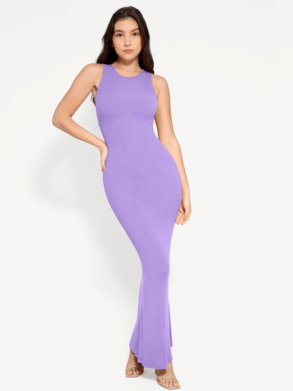 Shapewear Crew Neck Modal Sleeveless Slimming Maxi Dress