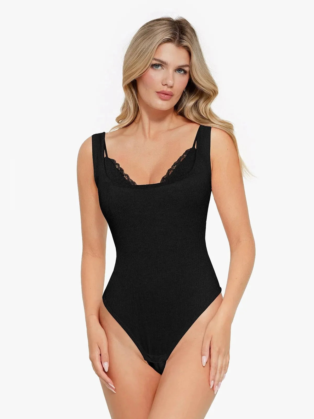 Shapewear Modal Tummy Control Inner Lace Bodysuit