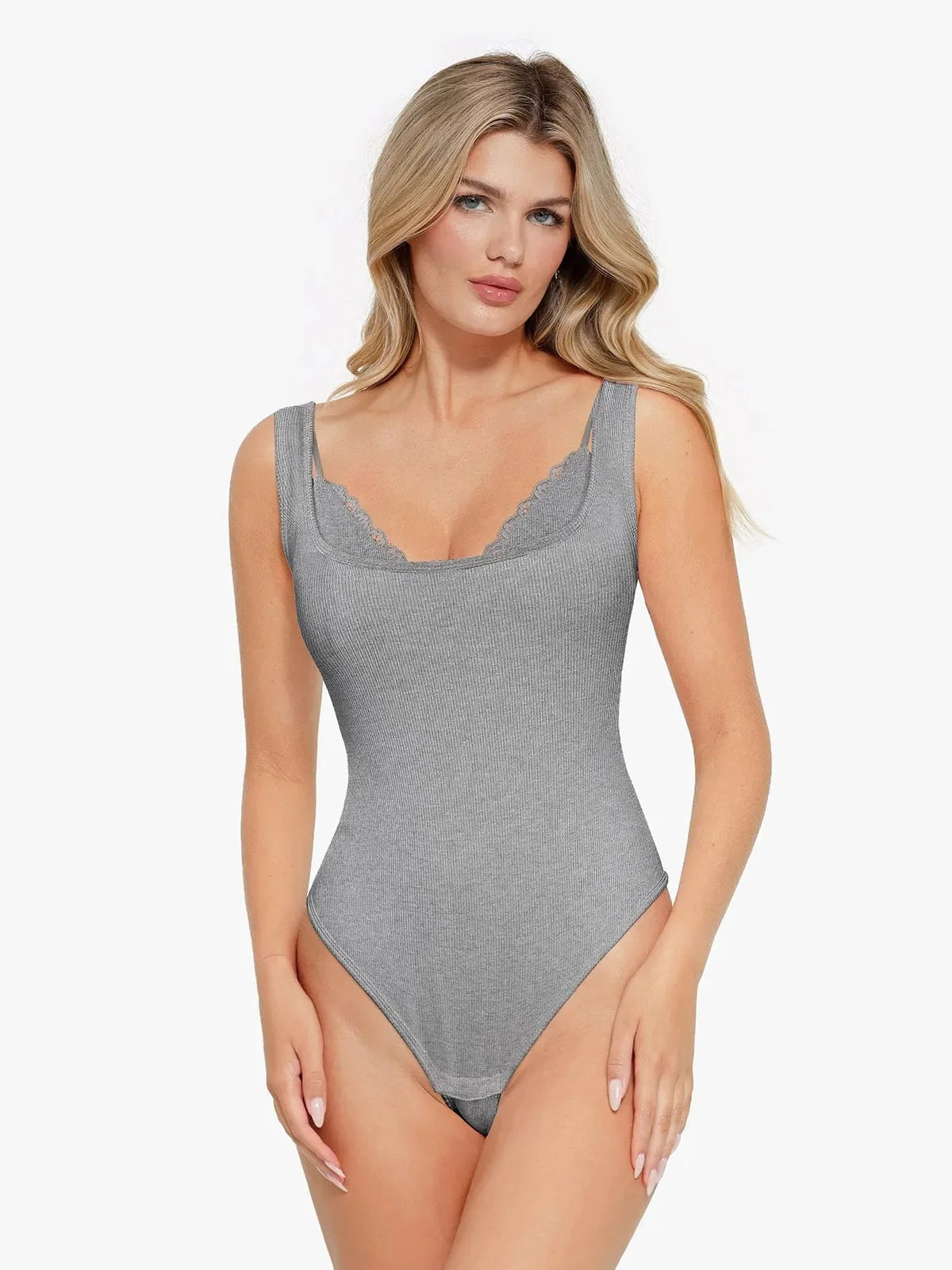 Shapewear Modal Tummy Control Inner Lace Bodysuit