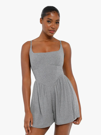 Shapewear Modal Tummy Control Wide-Leg Romper