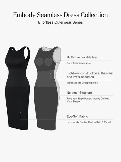 Shapewear Halter Neck Deep U Mini Seamless Dress
