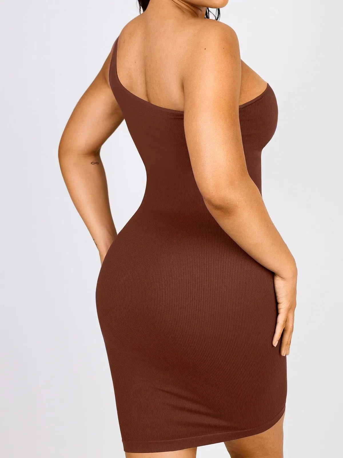 Shapewear Seamless One Shoulder Bodycon Mini Dress