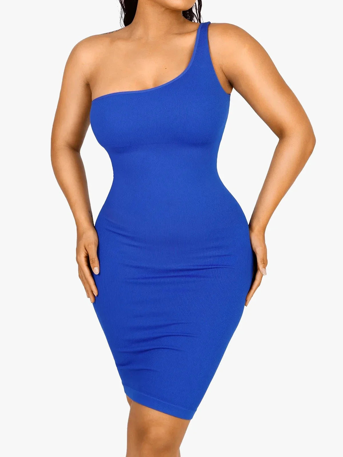 Shapewear Seamless One Shoulder Bodycon Mini Dress