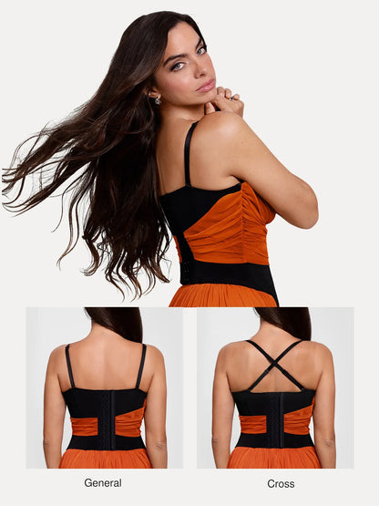Shapewear Paisley V Neck Mesh Cami Corset Top