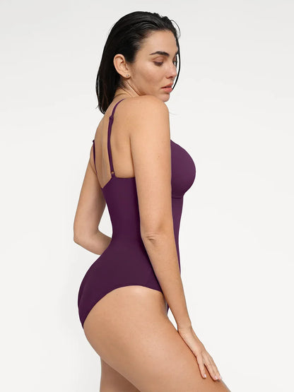 Shapewear Deep V-Neck Slimming One-Piece Swimsuit