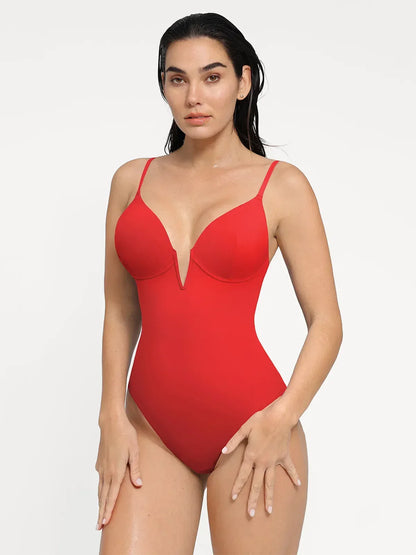 Shapewear Deep V-Neck Slimming One-Piece Swimsuit