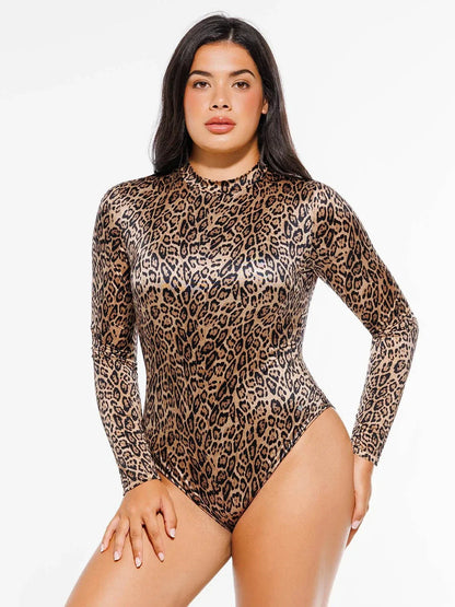 Shapewear High-Waist Printed Tummy-Control Bodysuit