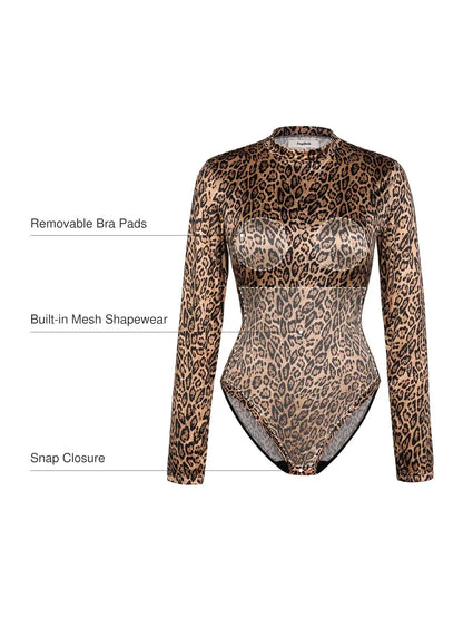 Shapewear High-Waist Printed Tummy-Control Bodysuit