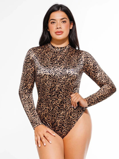 Shapewear High-Waist Printed Tummy-Control Bodysuit