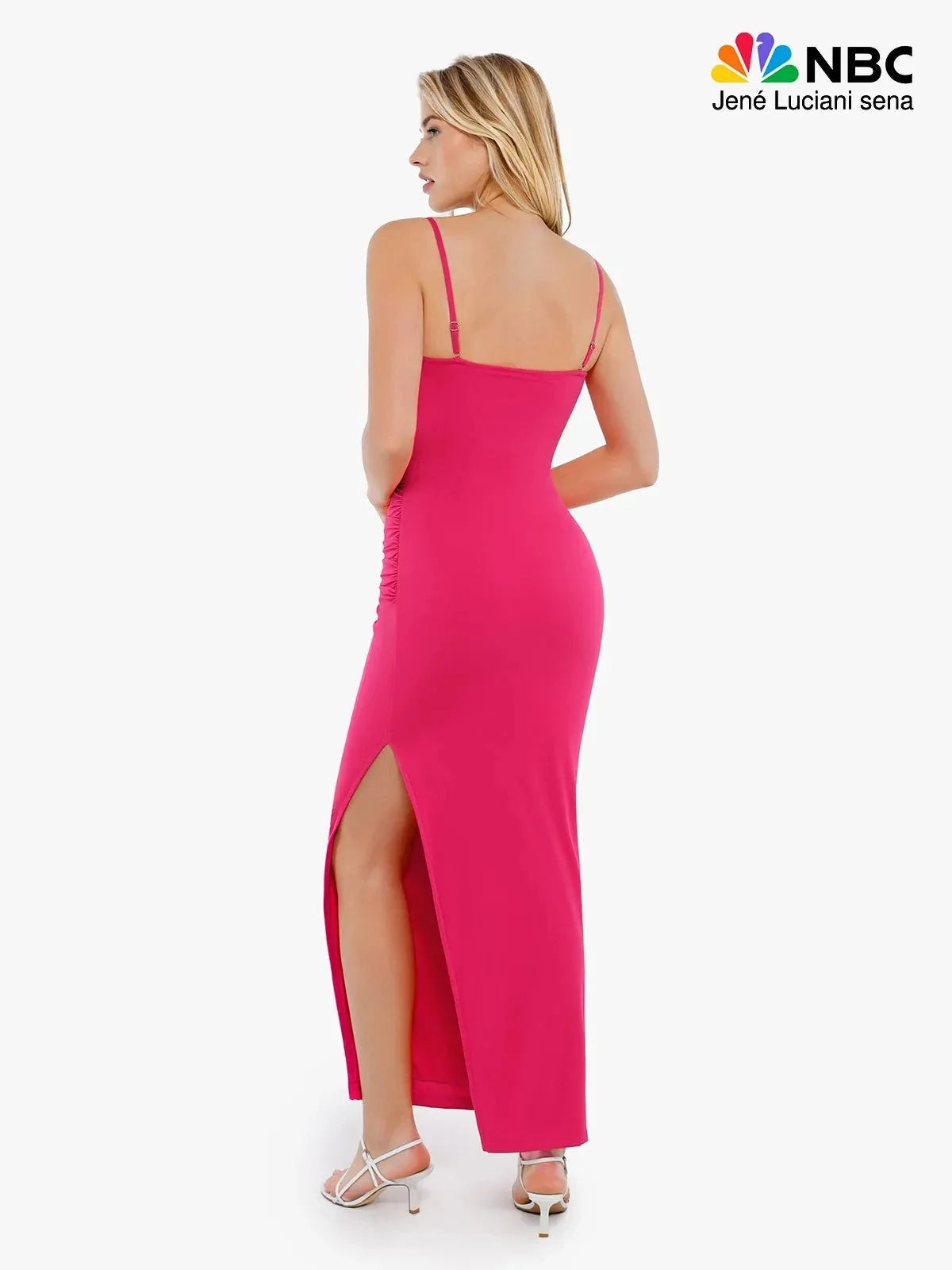 Shapewear Ruched Bias Twist Tummy Control Maxi Dress