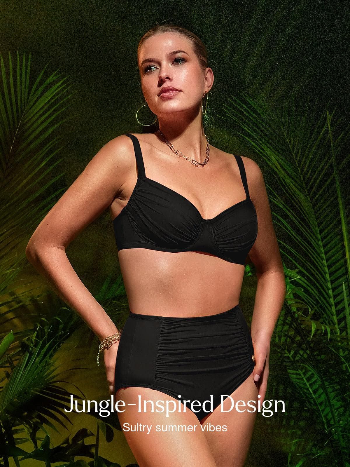 Shapewear Ruched Side Support Underwire Bikini Top