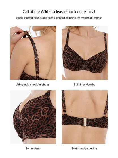 Shapewear Ruched Side Support Underwire Bikini Top