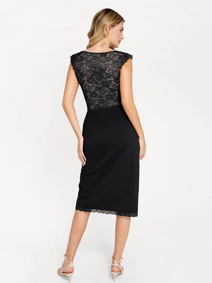 Shapewear V-neck Sleeveless Sculpting Lace Bodysuit