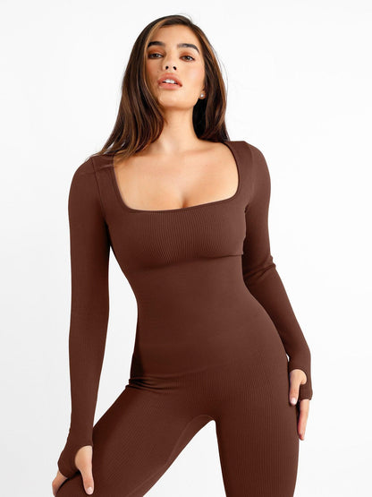 Shapewear Seamless Long Sleeve & Square Neck Sleeveless Jumpsuits