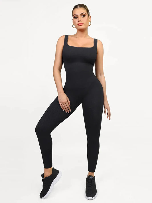 Shapewear Seamless Square Neck Tank Workout Jumpsuit