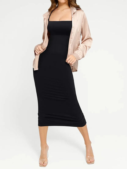 Shapewear Square Neck Sleeveless Slimming Seamless Dress