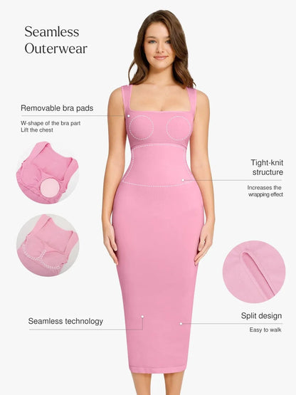 Shapewear Square Neck Sleeveless Slimming Seamless Dress