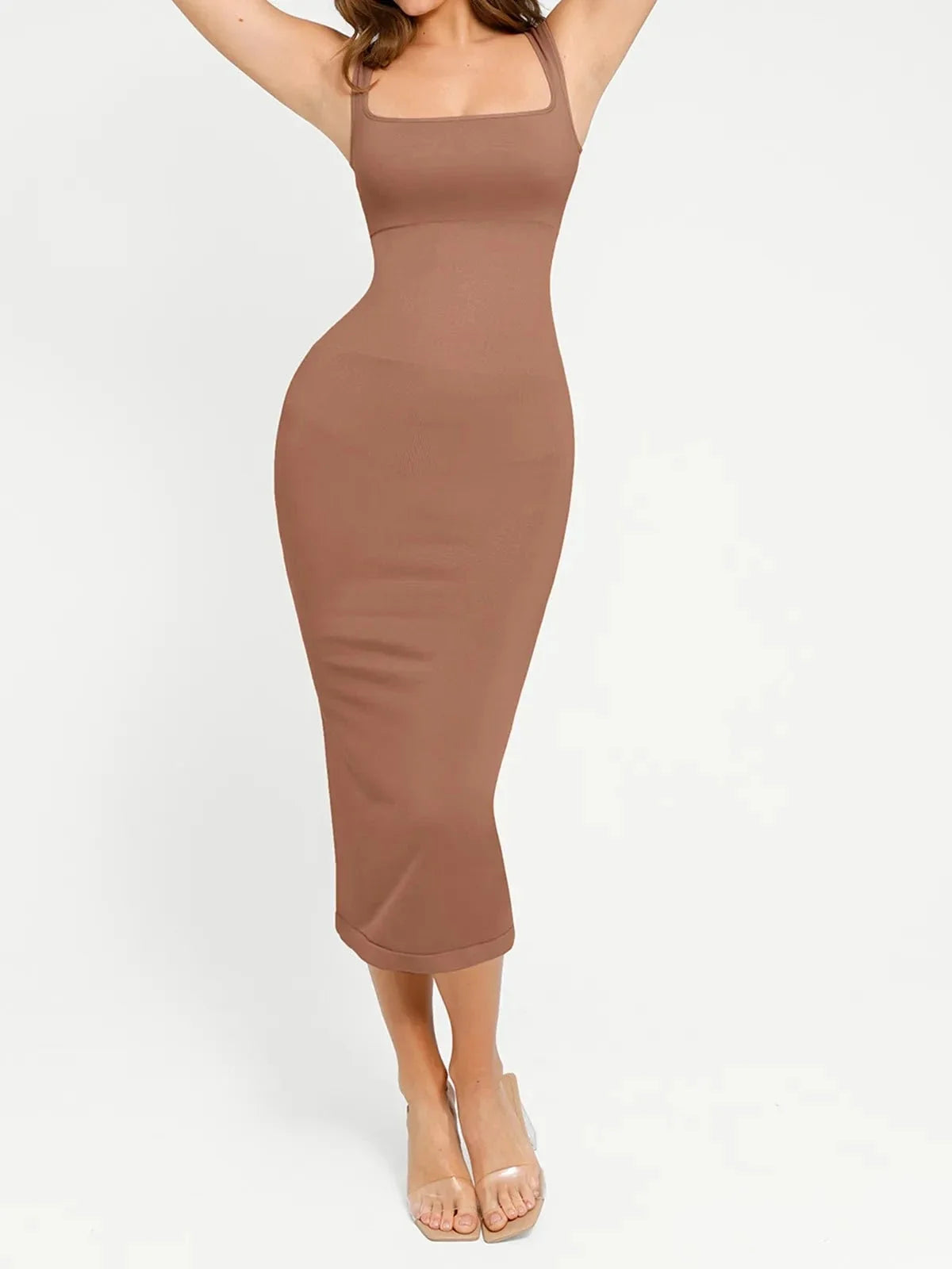 Shapewear Square Neck Sleeveless Slimming Seamless Dress