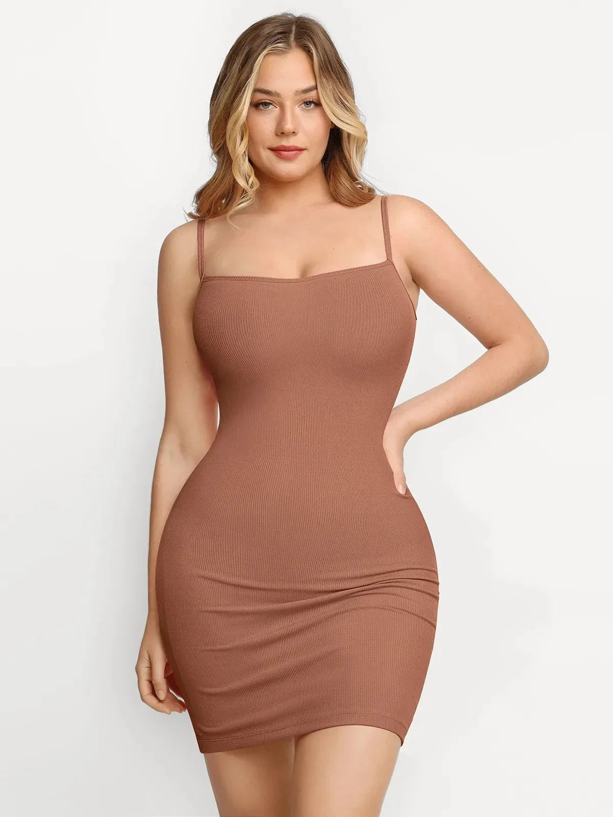 Shapewear Solid Modal Butt Lift Mini Slip Dress