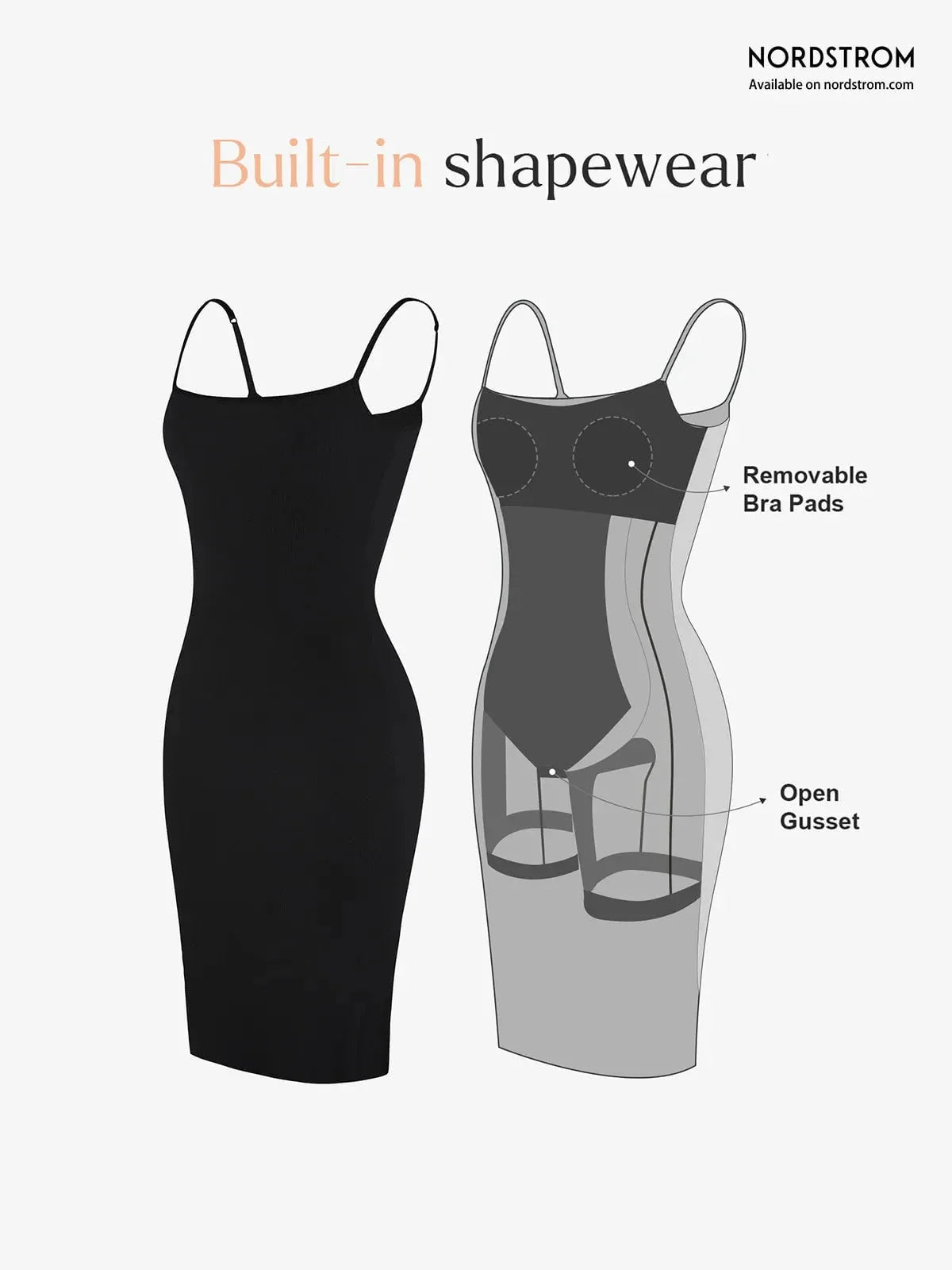 Shapewear Solid Modal Slimming Midi Slip Dress