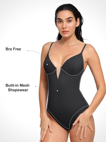Shapewear Solid Sculpting One-Piece Swimsuit