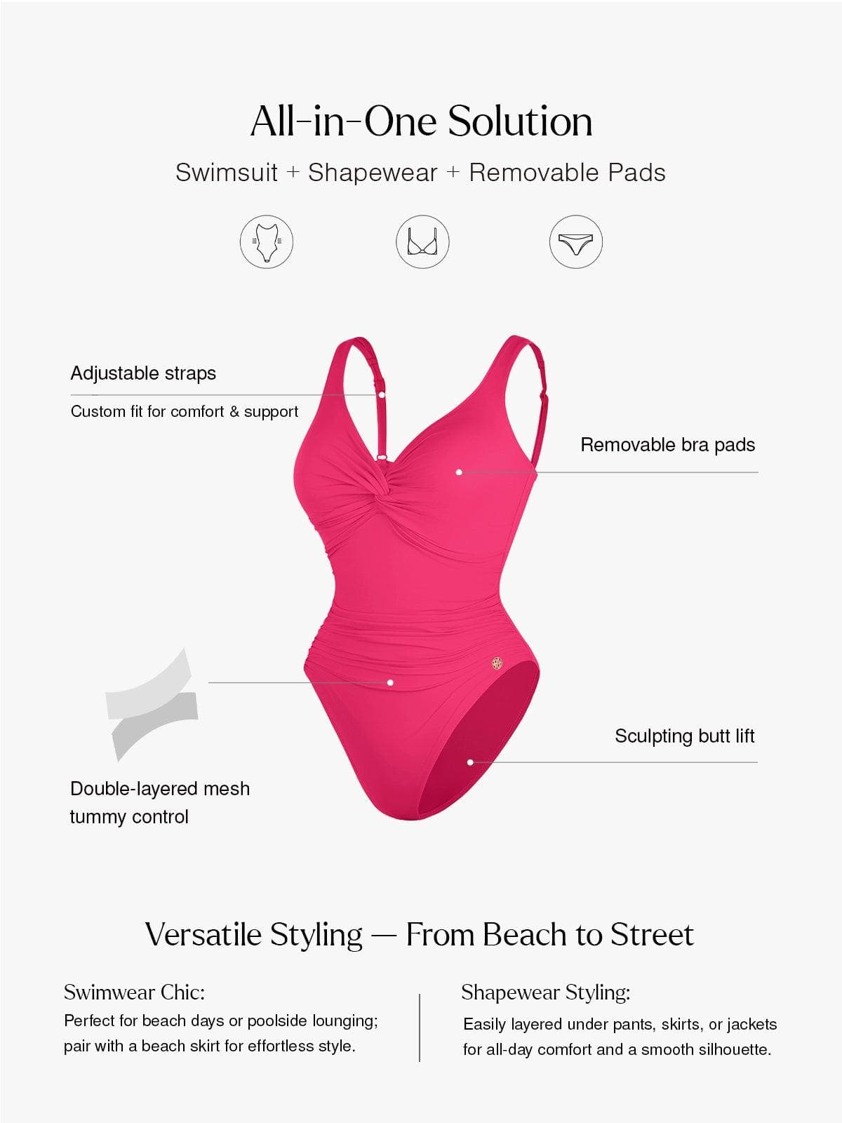 Shapewear Solid Sculpting One-Piece Swimsuit