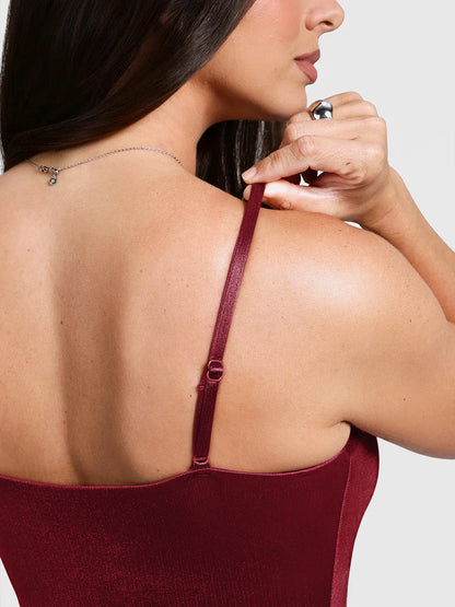 Shapewear Strappy Cowl Neck Fit & Flare Maxi Dress